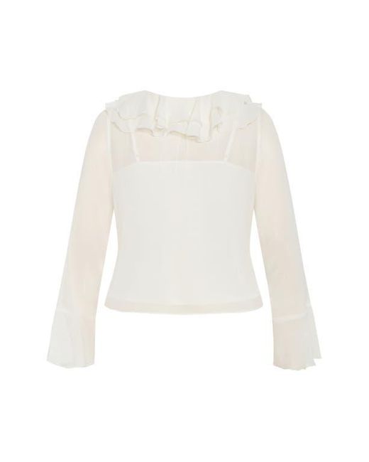 City Chic White Lushious Tiered Ruffle Top