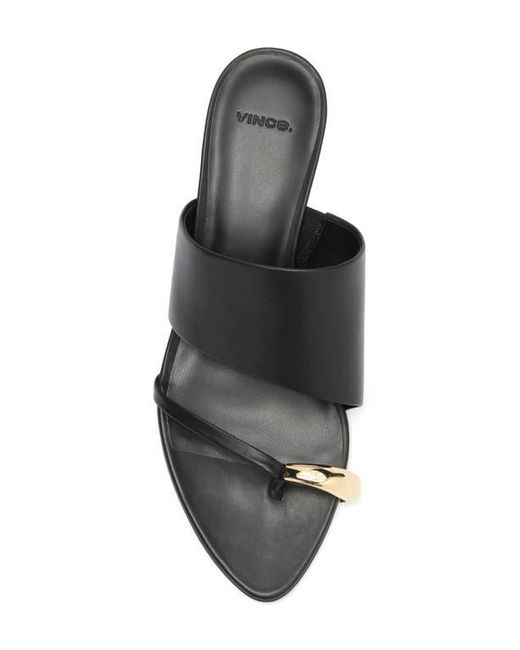 Vince Black Suzie Kitten Heel Flip Flop