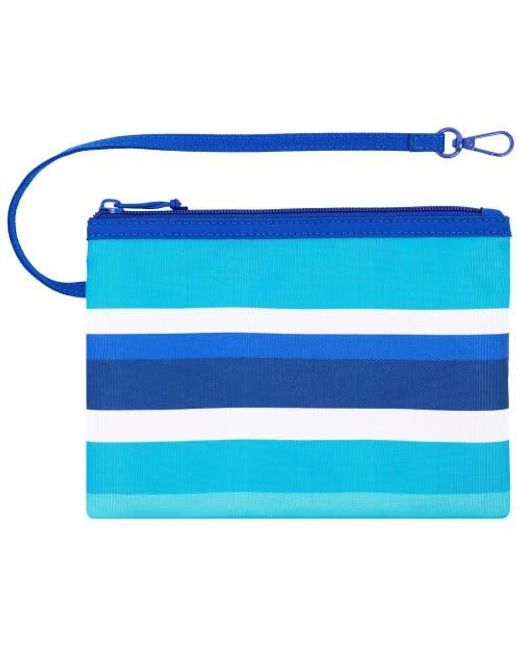 Tommy Bahama Blue Water-Repellent Tote With Pouch Ocean Stripe Print