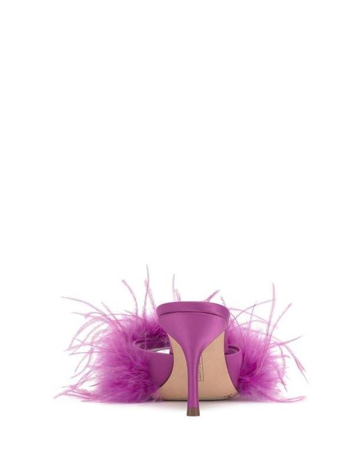 Vince Camuto Pink Paelly Faux Feather Slide Sandal