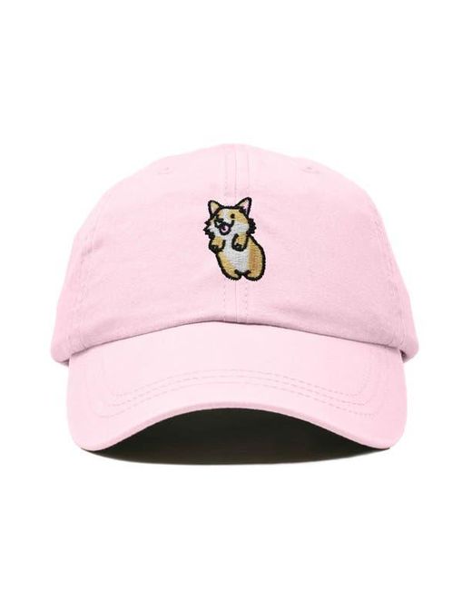 Alix Pink Leaping Corgi Embroidered Cap