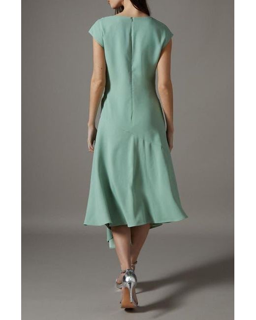 Coast Green Drape Side Cap Sleeve Midi Dress