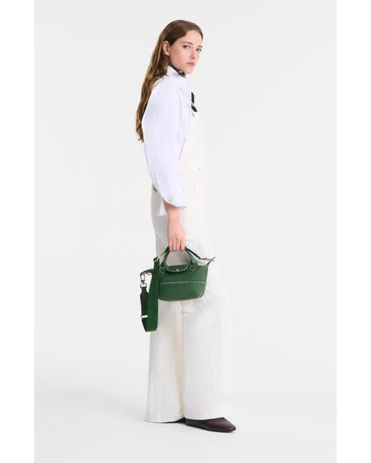Longchamp Green Extra Small Le Pliage Xtra Worker Leather Crossbody Bag