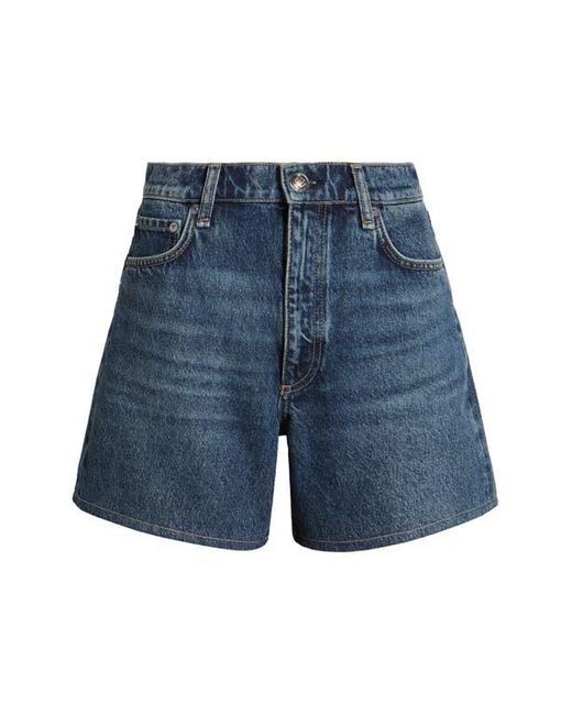 Rag & Bone Blue Kaia High Waist Relaxed Fit Denim Shorts