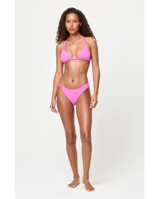 LSPACE Purple Kami Bikini Top