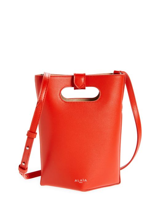 Alaïa Red Small Folded Calfskin Leather Tote