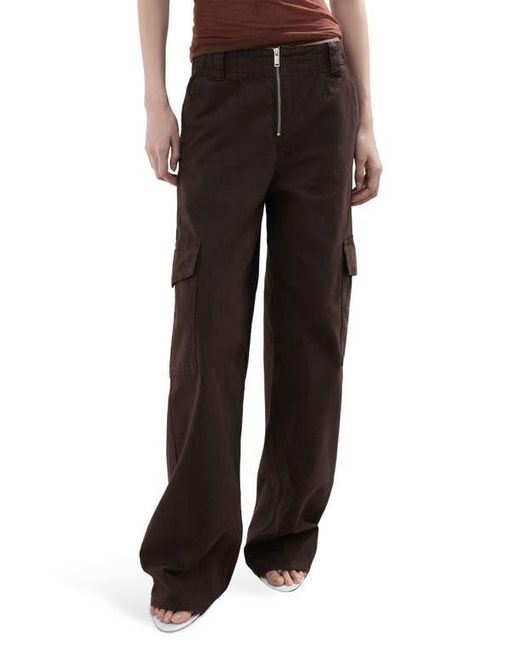 Mango Black Relaxed Cargo Jeans