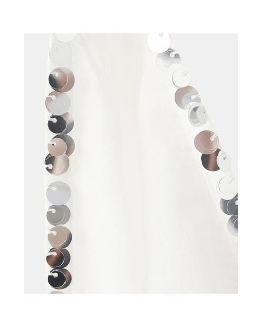 Mango White Sequin Drape Halter Top