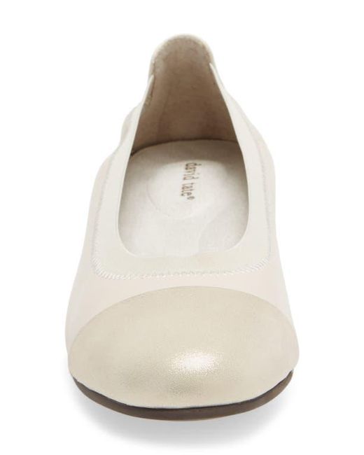 David Tate Natural Nicole Cap Toe Flat