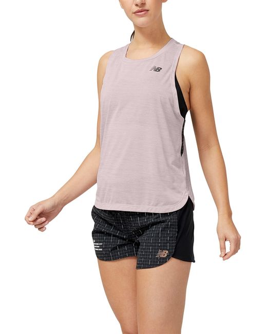New Balance Luminous Impact Run Tank in White Lyst