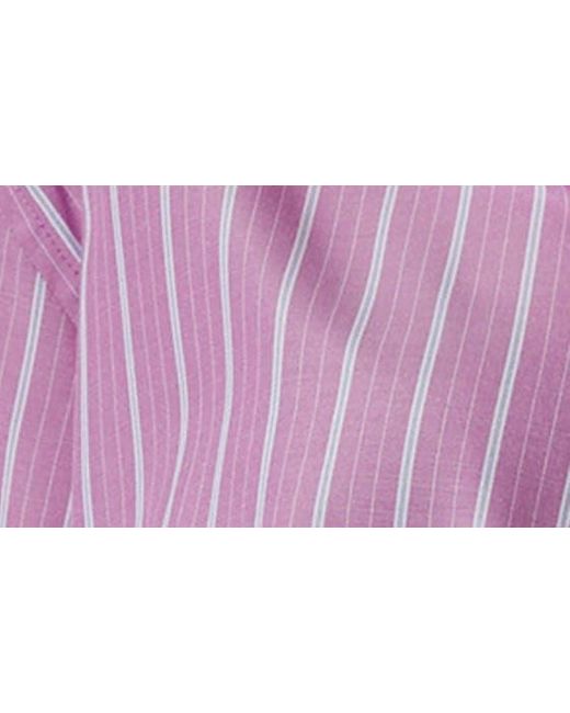 Astr Purple Pinstripe Cotton Crop Button-up Shirt