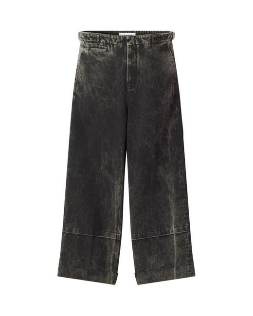 Lanvin Black Loose Fit Washed Denim Pants for men