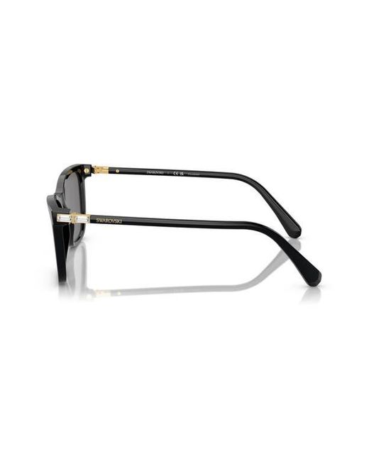 Swarovski Gray 55Mm Polarized Rectangular Sunglasses