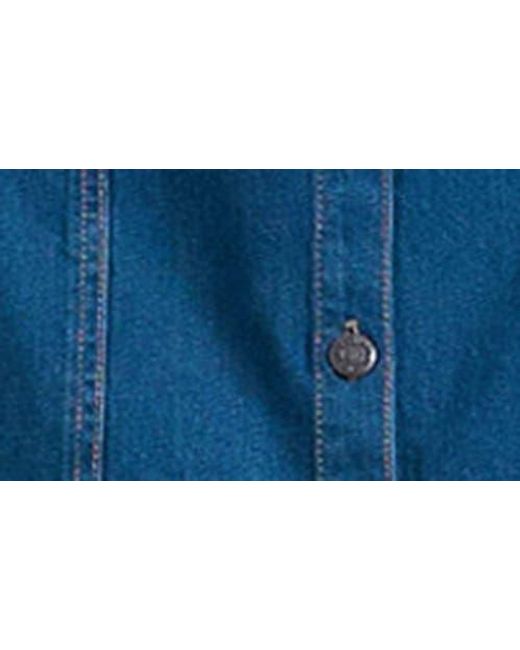 TOPSHOP Blue Denim Button-Up Mini Shirtdress