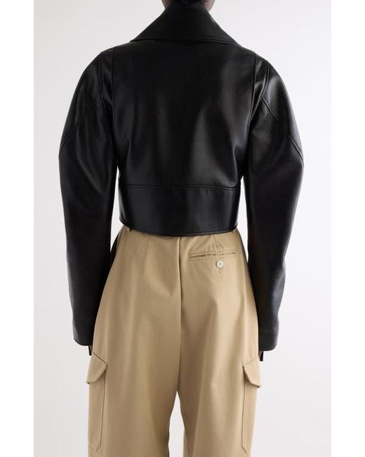 Givenchy Black Cocoon Crop Leather Biker Jacket