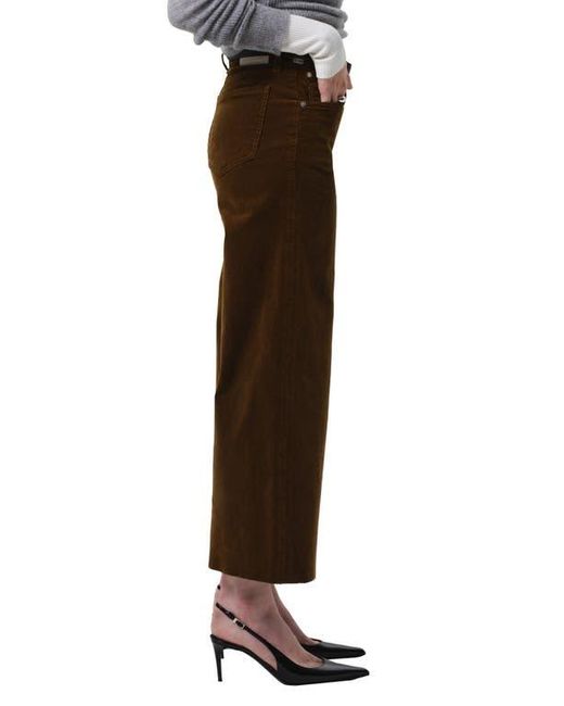 Citizens of Humanity Black Lyra Raw Hem Ankle Wide Leg Corduroy Pants