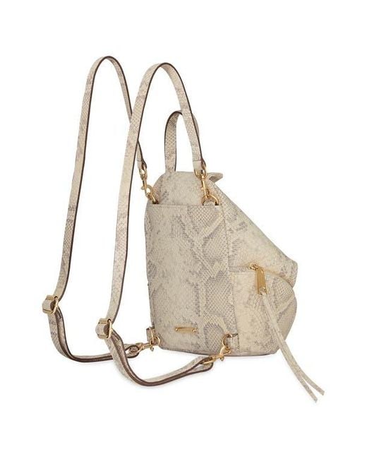 Rebecca Minkoff Mini Julian Snakeskin Print Fringe Convertible