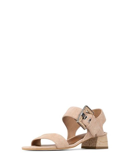 Donald J Pliner Natural Croc Embossed Heel Sandal