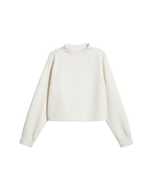 Zella White Luxe Scuba Sweatshirt