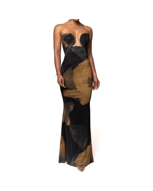 fitted lace wedding dress Braelyn Black Strapless Maxi Dress main image 1