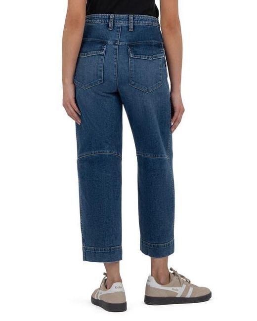 Kut From The Kloth Blue Ashton High Waist Crop Wide Leg Barrel Jeans