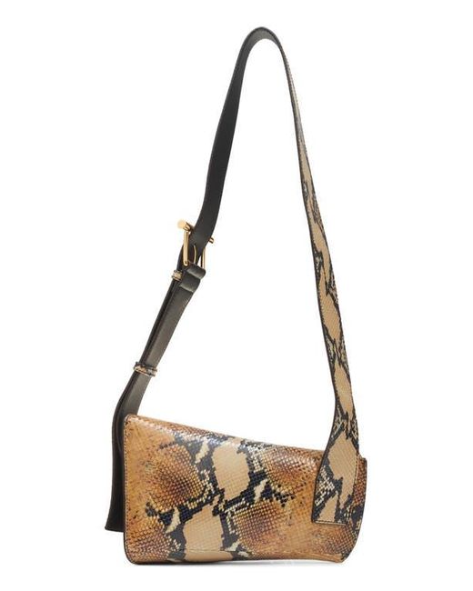 Alexander McQueen Natural T-Bar Sling Python Embossed Leather Crossbody Bag