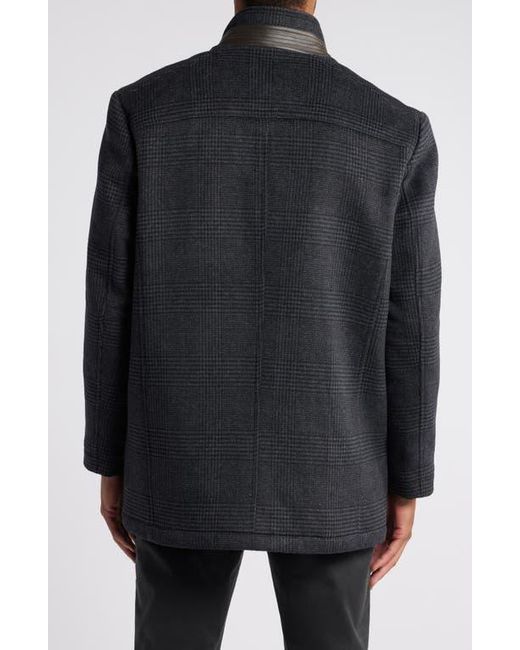 Johnston & Murphy Black Upton Car Coat With Removable Bib for men