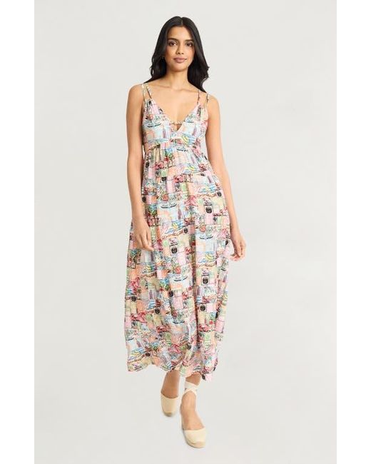 The Good Journey Multicolor Double Strap Maxi Sundress