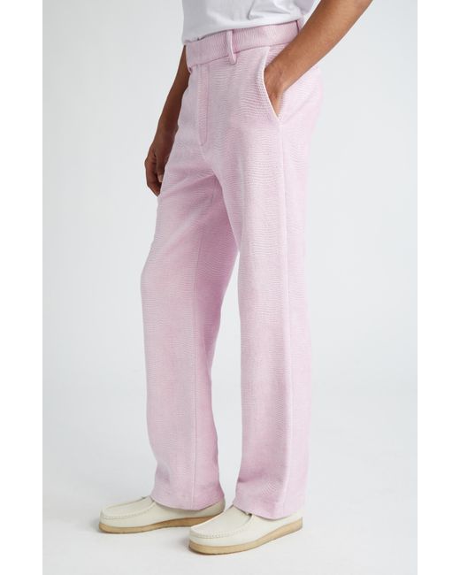 Séfr Pink Richie Embossed Straight Leg Trousers for men