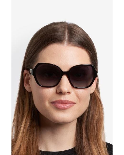 Kate Spade Black Layne 57Mm Geometric Square Sunglasses