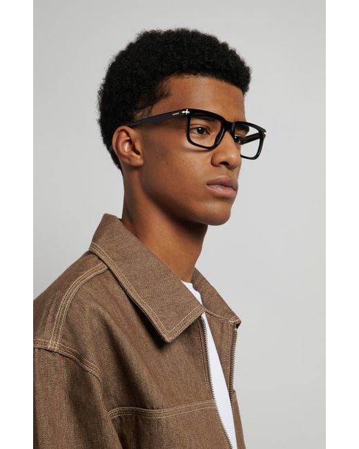 Carrera Black 54Mm Rectangular Optical Glasses for men
