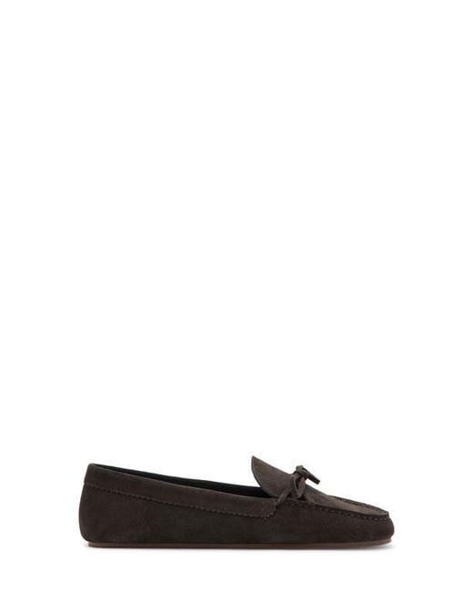 Mango Black Suede Bow Loafer