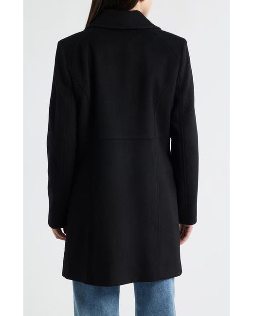 Michael Kors Black Front Zip Wool Blend Coat