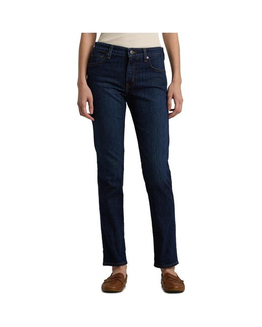 Ralph Lauren Blue Mid Rise Straight Leg Jeans