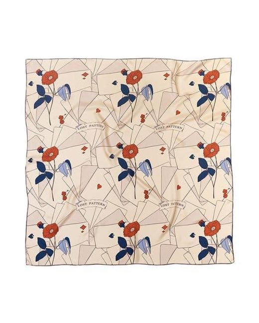 Lost Pattern Natural Camellia Large Silk Square Scarf