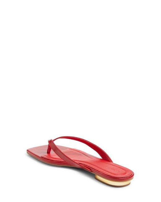 Open Edit Red Ocean Snakeskin Embossed Flip Flop