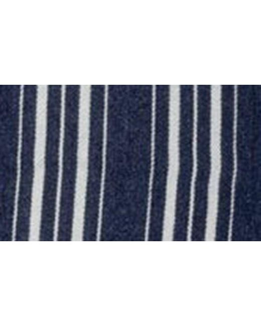 Edikted Blue Inex Stripe Denim Crop Corset Top