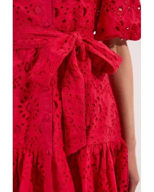 Karen Millen Red Woven Tie Waist Mini Dress