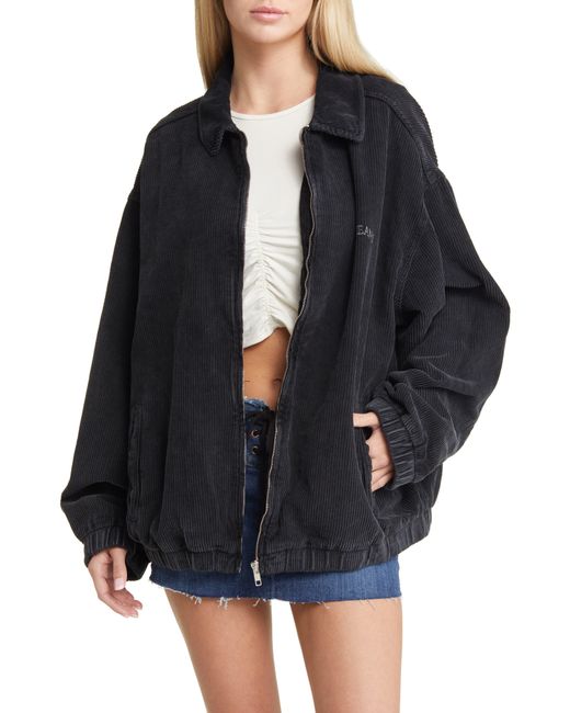 BDG Oversize Corduroy Harrington Jacket in Black | Lyst