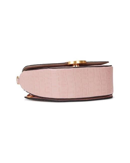 orYANY Pink Lottie Croc Embossed Crossbody Bag
