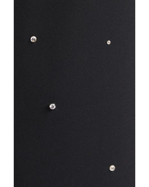 Carolina Herrera Black Crystal Embellished Stretch Crepe Column Gown