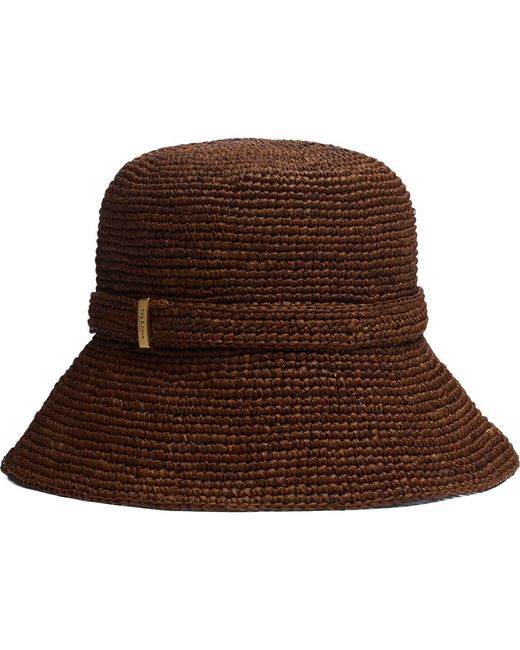 Rag & Bone Brown Lela Packable Straw Bucket Hat