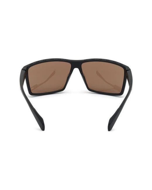 Adidas Brown 63Mm Rectangular Sunglasses for men