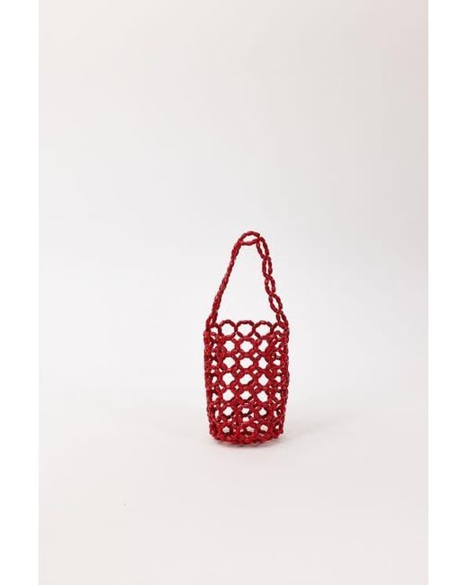 Hat Attack Red Isla Beaded Mini Bag