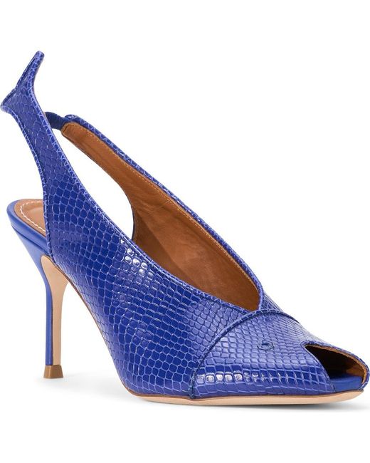 Staud Blue Cleo Fish Peep Toe Slingback Pump