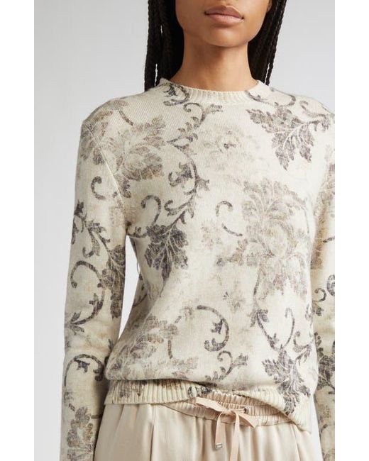 Herno Natural Floral Print Wool Sweater
