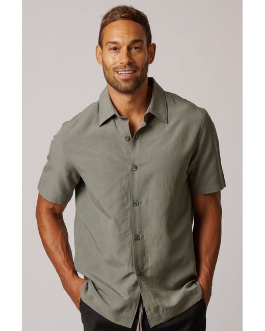 LEISURE LAB Green Cabana Button Up for men