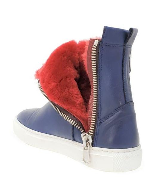 Madison Maison Blue Double Zip Shearling Boot