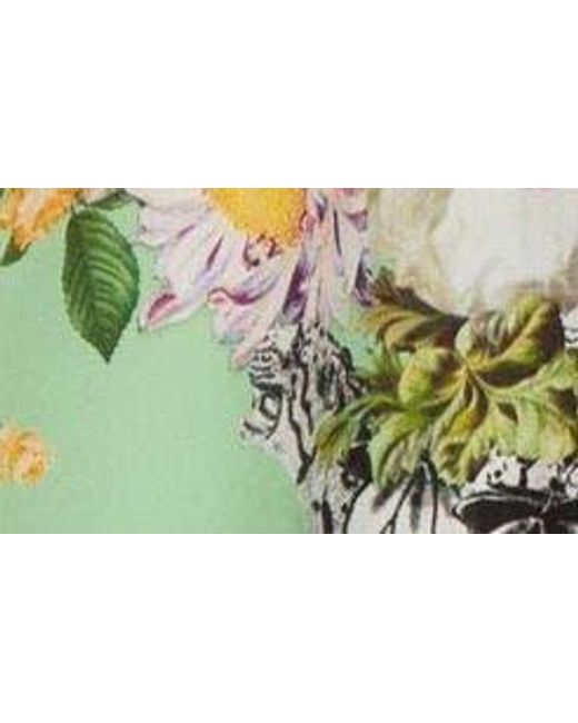 Camilla Green Floral Silk Cover-up Wrap