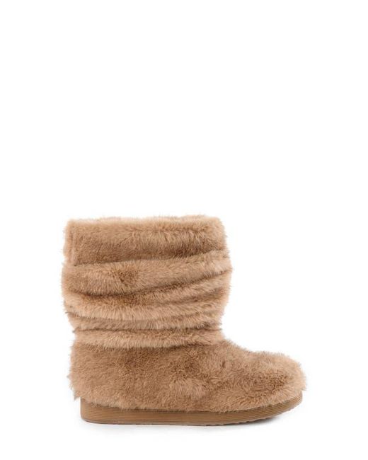 BC Footwear Brown Teddy Faux Fur Bootie